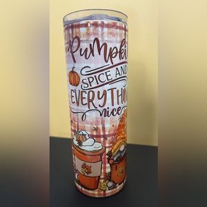 20 oz skinny tumbler fall pumpkin design